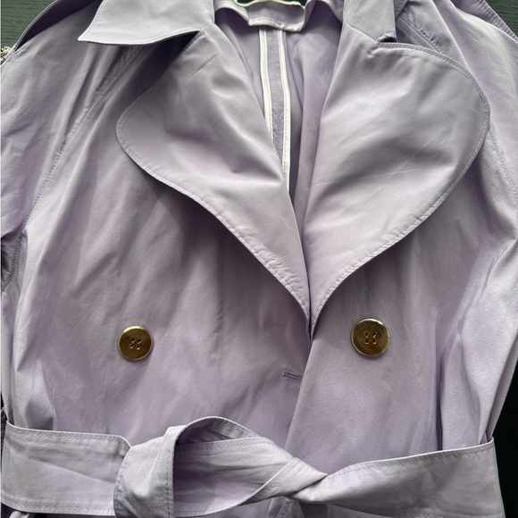 Elegant Lavender Women's Trench Coat - Picture 11 of 11